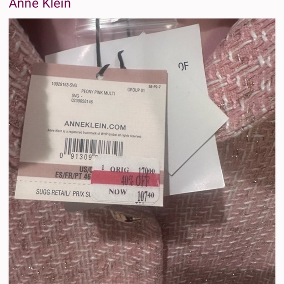 ✨ NWT Anne Klein Peony Pink Tweed Jacket / Blazer ✨ Size 14 - Picture 5 of 6